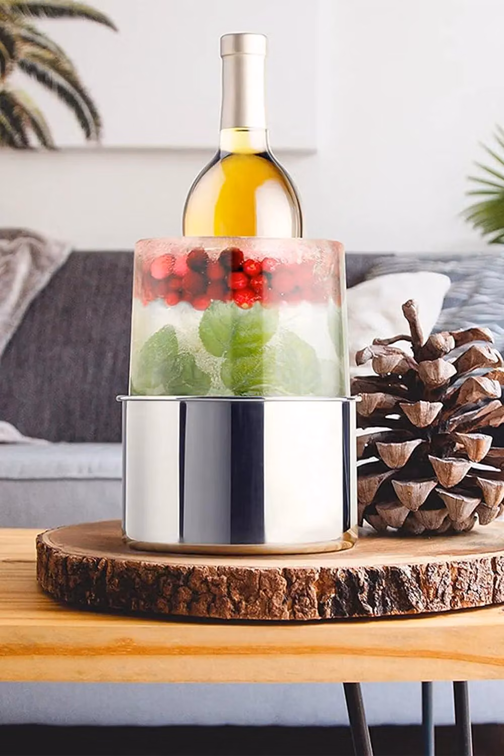 Final Touch Stainless Steel Ice Bottle Chiller in Silver and Multicolour – 4