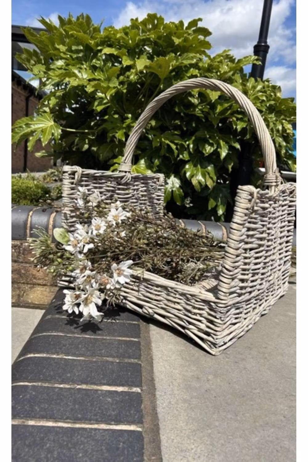 KDMD Greywash Willow Log Basket in Natural Brown and Grey Open Weave Wood and Rattan Design – 3