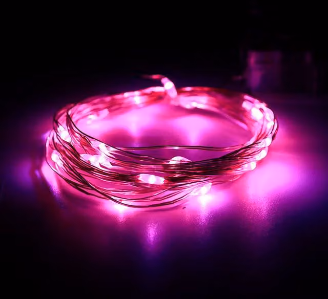 Leaper Solar Powered 200 LED Multicolour Copper Wire Waterproof Light String in Pink