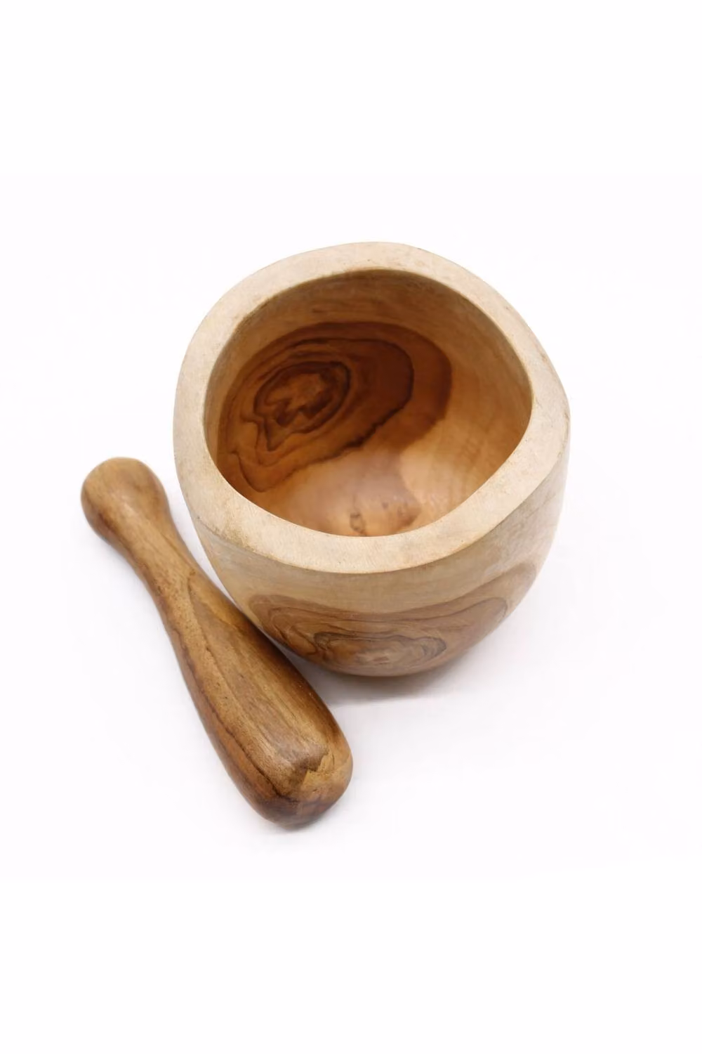 KDMD Ergo Teak Large Mortar and Pestle in Brown with Ergonomic Grip – 2