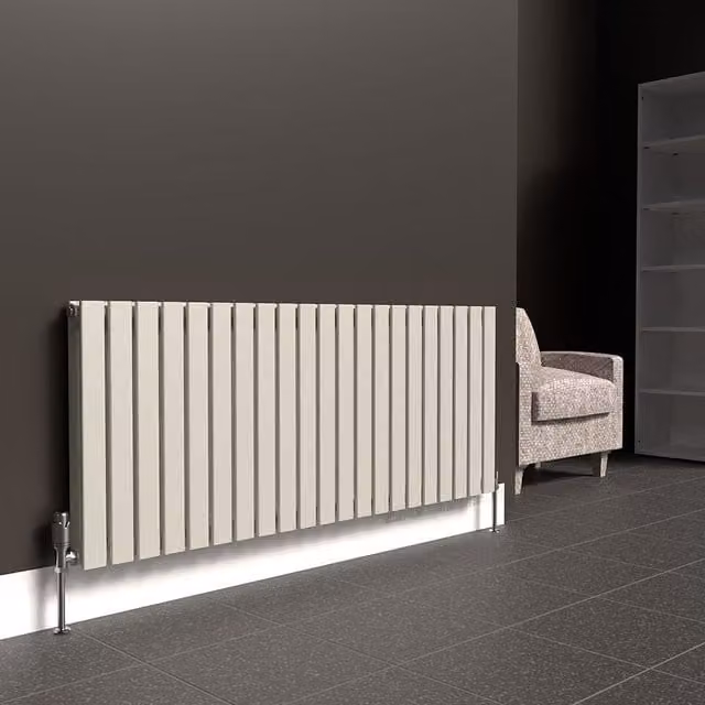 Lux Heat Flat Horizontal Double Steel Radiator in White, W: 60 cm, H: 147 cm
