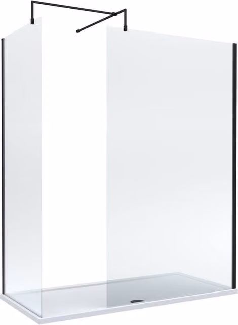 Balterley Walk-In Wetroom Bundle in Matt Black, W: 1700 mm, D: 700 mm
