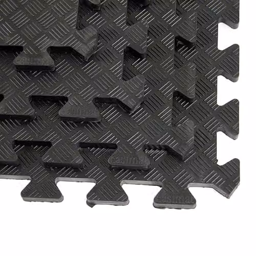 Actiasmat Heavy Duty Interlocking Rubber Gym Mats, Black, Set of 4, W/D/H: 50 x 50 x 1.2 cm – 6