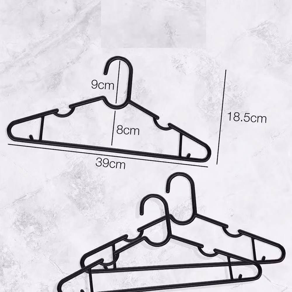 FLAVORA 25 Pack Non-Slip Plastic Clothes Hangers with Bar in Black – 2