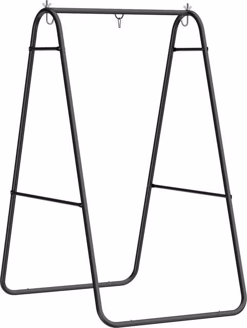 Outsunny Black Metal Hammock Chair Stand with 150 kg Load Capacity