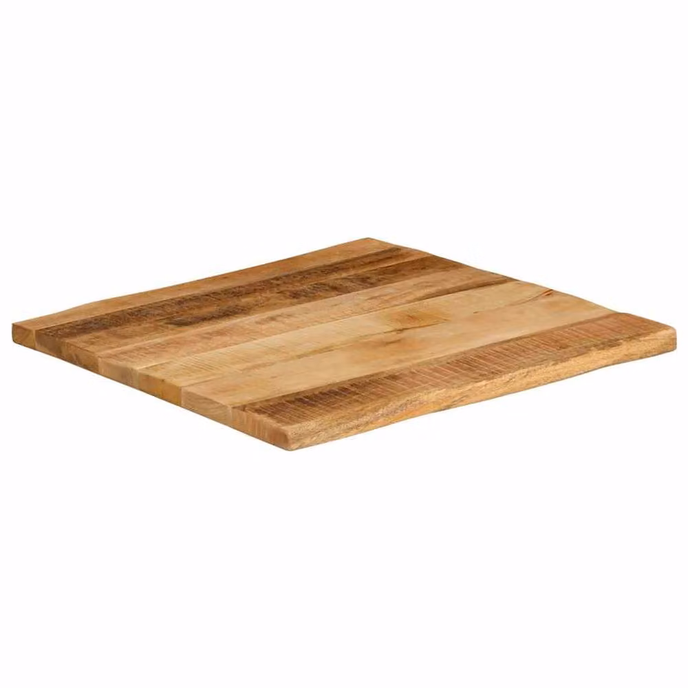 Berkfield Home Table Top Live Edge Solid Wood Rough Mango in Brown W/D/H: 40 x 40 x 3.8 cm – 2