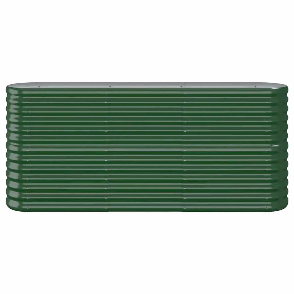 Berkfield Home Garden Powder-coated Steel Raised Bed in Green, W/D/H: 152 x 40 x 68 cm – 2