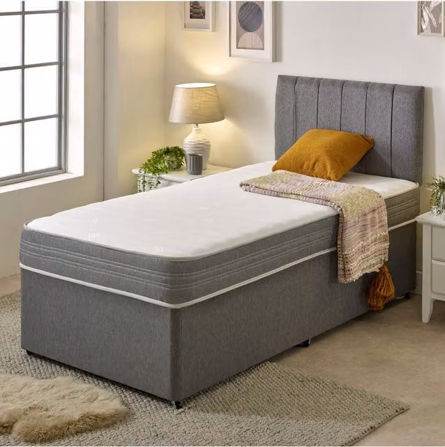 eXtreme Comfort Ltd Grey Sirocco Hybrid Spring and Memory Foam Mattress, EU Single, Depth: 18 cm