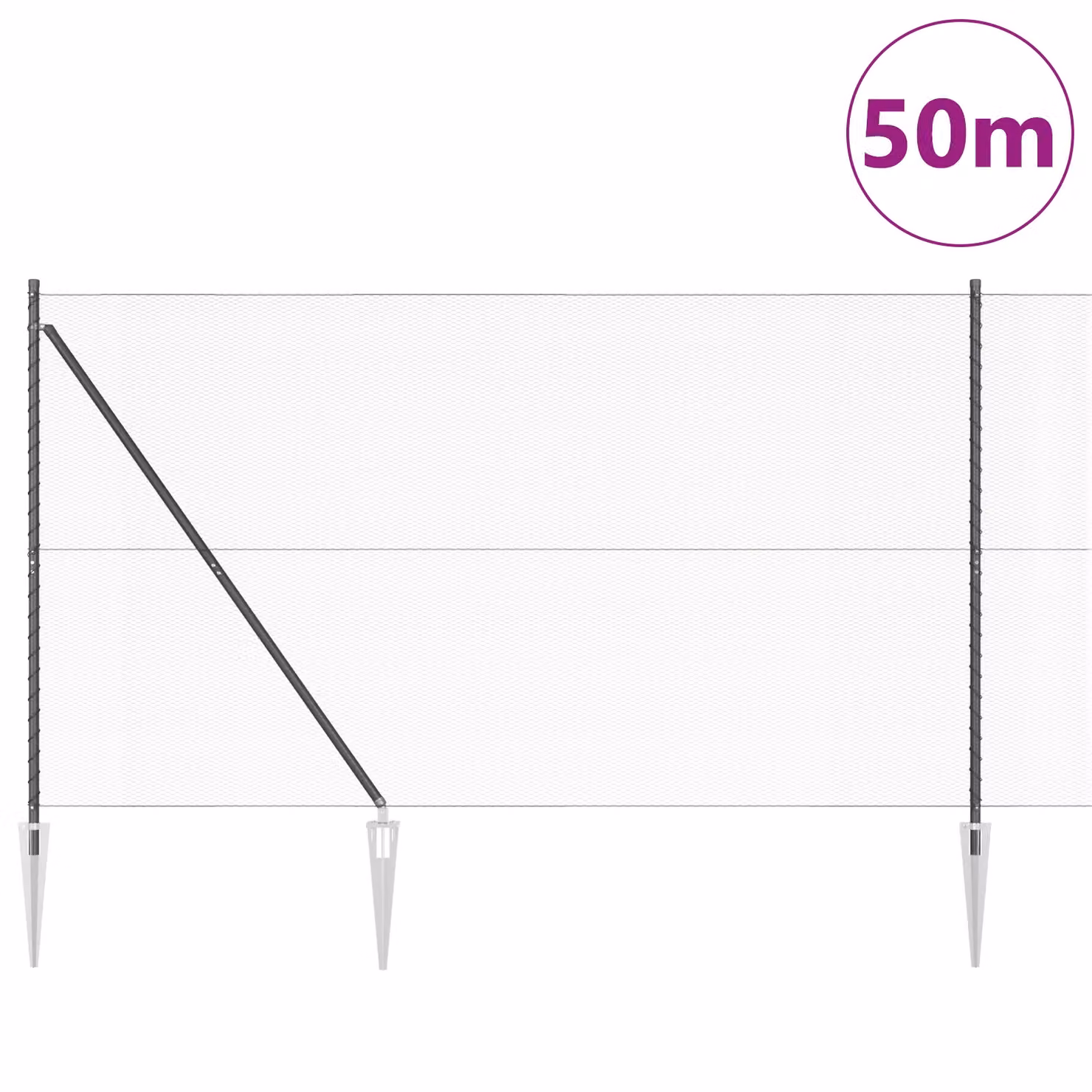 Berkfield Home Hexagon Steel Fence in Grey, 1.6 x 50 m – 1