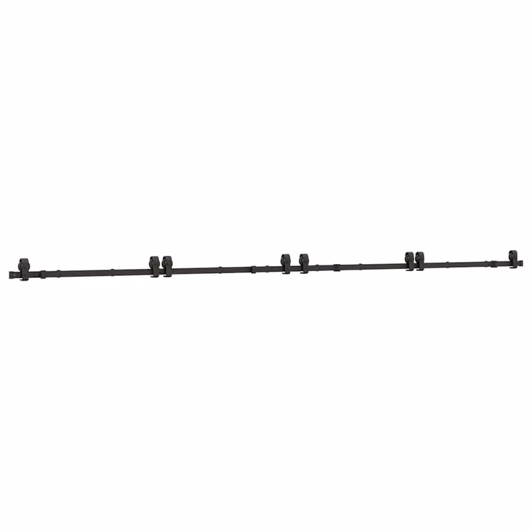 Berkfield Home Matt Black Steel Sliding Door Hardware Kit 400 cm