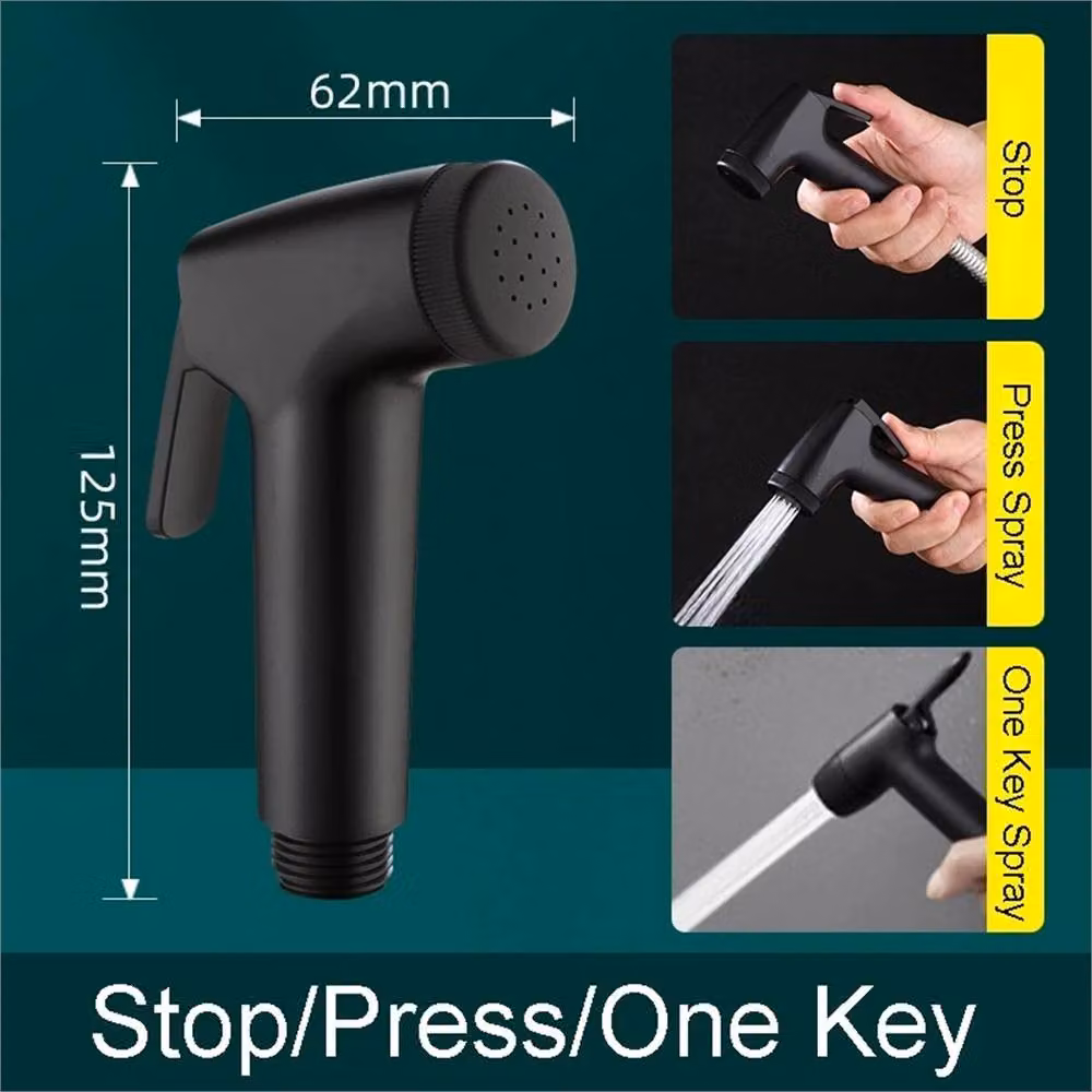 SPETLEK Handheld Bidet Sprayer Toilet Shower Hose Kit in Black Stainless Steel – 2