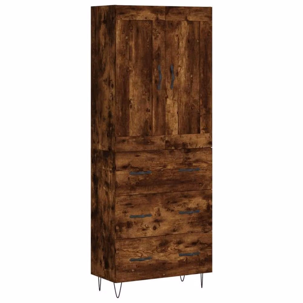 Berkfield Home Smoked Oak Highboard in Brown, W/D/H: 69.5 x 34 x 180 cm – 3