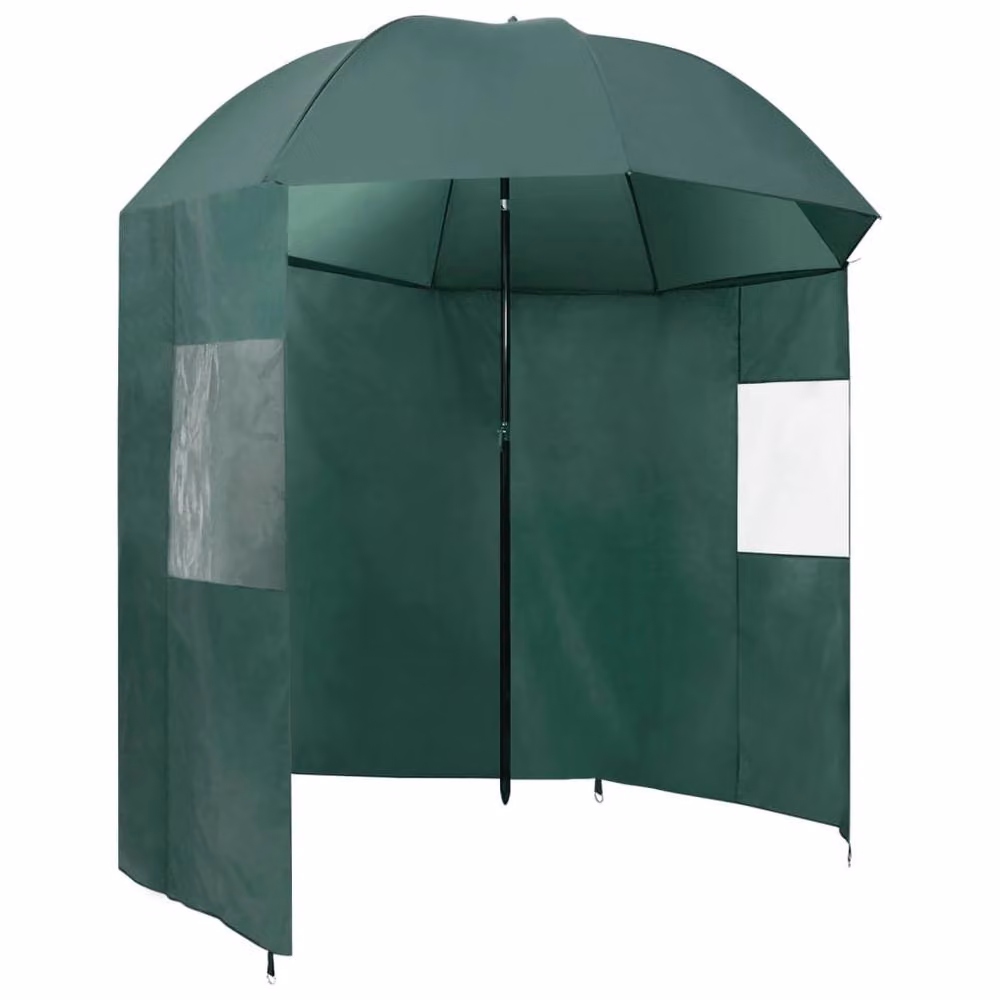 Berkfield Home Durable Fishing Umbrella in Green, W: 220 cm, D: 193 cm – 2