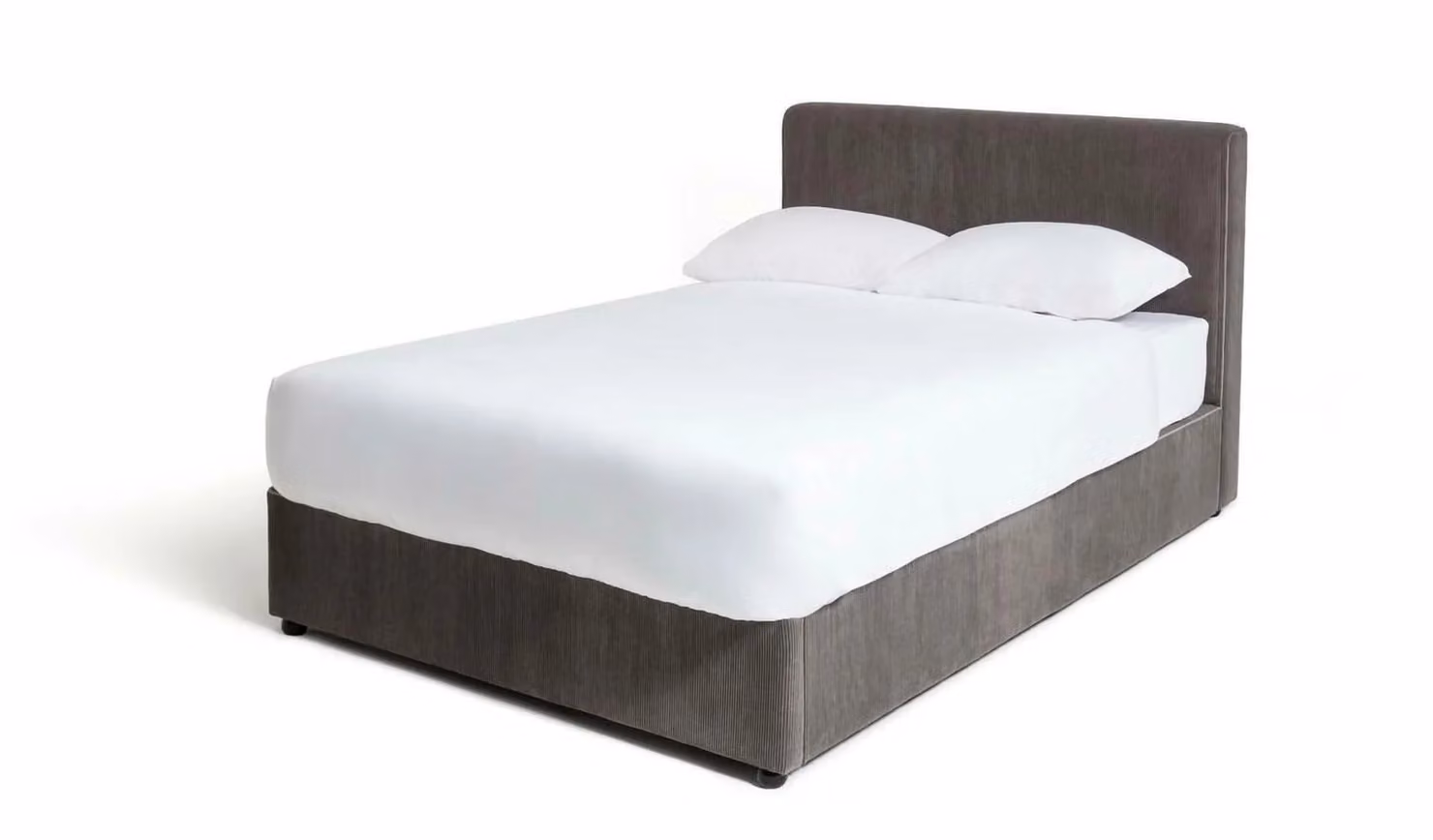 Tristan Double Ottoman Bed Frame in Grey Upholstered Fabric with Lift-Up Storage, W/D/H: 140 x 200 x 110 cm