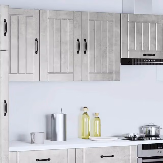 Berkfield Home Lucca Wall Mounted Kitchen Cabinet in Concrete Grey Engineered Wood, W/D/H: 60.0 x 31.0 x 80.0 cm