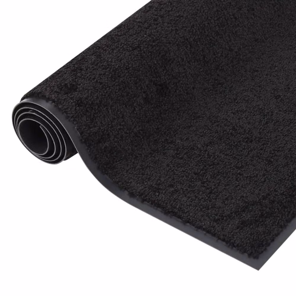 Berkfield Home Black Non-Slip Rectangular Doormat W: 40 cm, D: 60 cm – 4