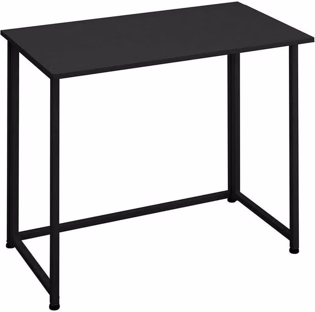 KORVIXA Black Foldable Writing Desk and Laptop Table W/D/H: 100 x 100 cm