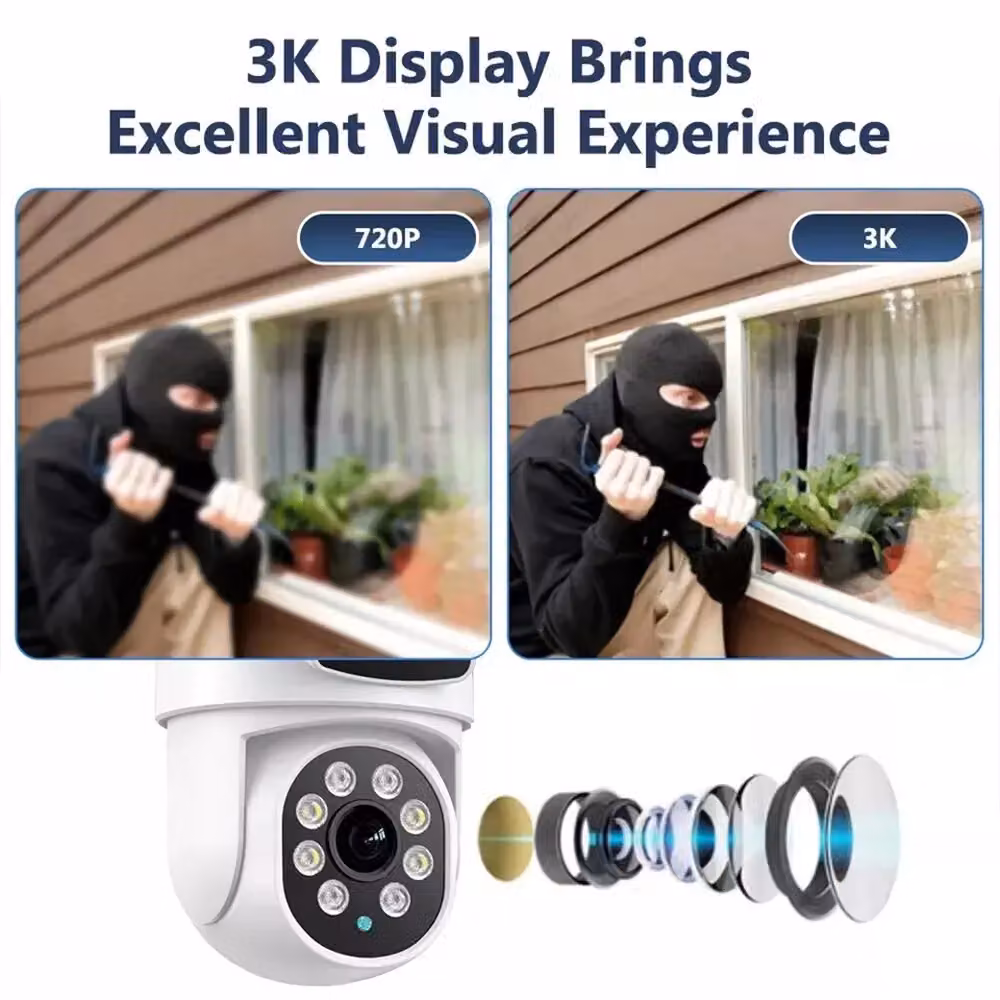 Hinsinc 8MP 4K Wireless IP Outdoor PTZ Smart Home Security CCTV Camera, White – 8