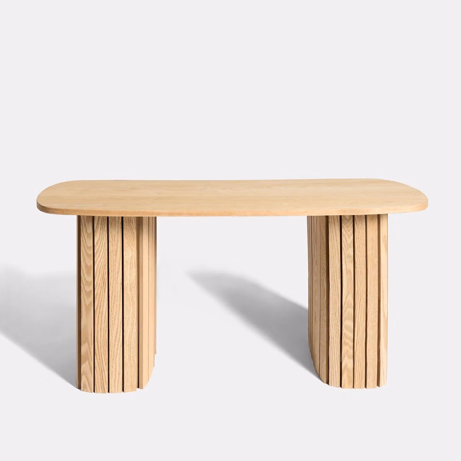 OHS Madison Ribbed Oval Coffee Table in Light Oak – 3