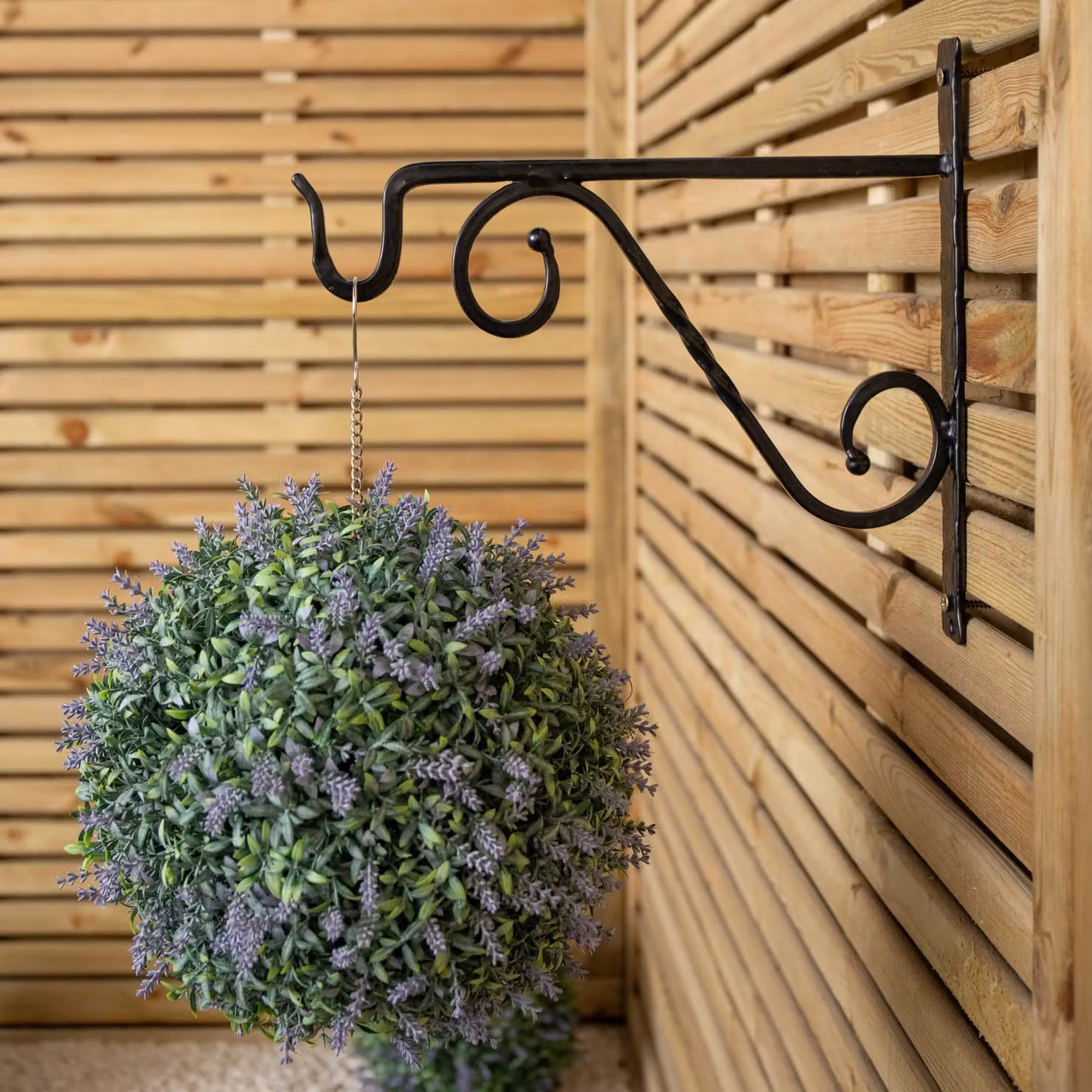 Samuel Alexander Black Metal Heavy Duty Twisted Garden Wall Bracket Hook for Hanging Planters, 35 cm – 2