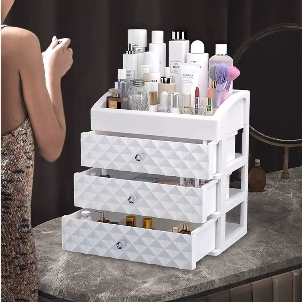 EONLION White Plastic Make Up Organiser Cosmetic Vanity Case Box, Width: 50 cm – 2