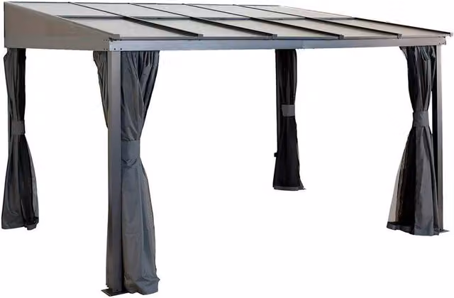 Sojag Pompano Lean-to Patio Cover in Grey, W298 x D298 x H240 cm