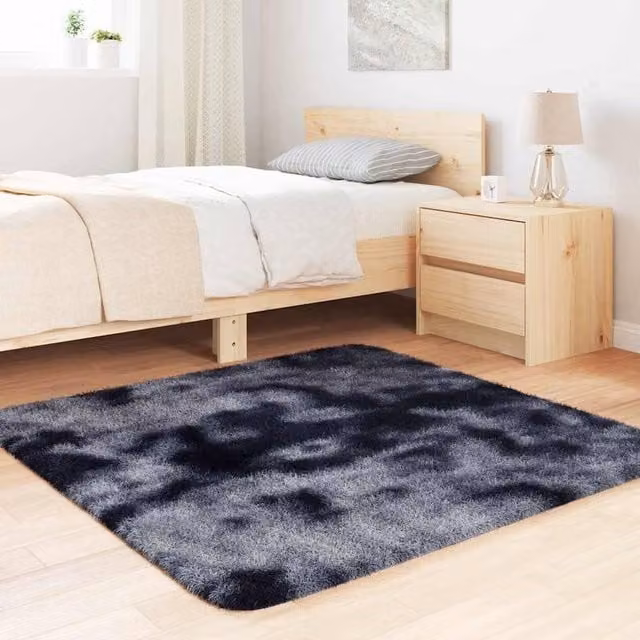 Berkfield Home NAVARRA Shaggy High Pile Rug, Dark Grey, W/D: 120 x 120 cm – 1