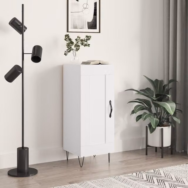 Berkfield Home Modern High Gloss White Sideboard, W/D/H: 34.5 x 34.5 x 90 cm – 1