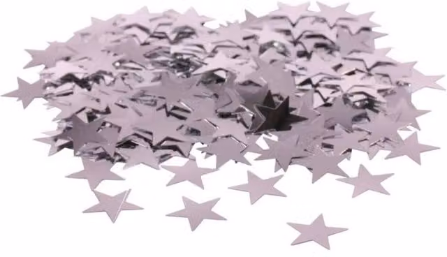 KDMD Silver Stars Confetti, 12 Pack of 14g