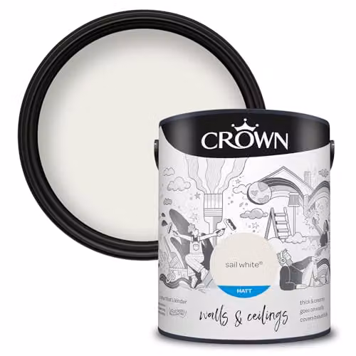 Crown Breatheasy Matt Emulsion Paint, White, 5 L – 2