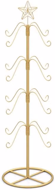 Costway Gold Metal Christmas Stocking Holder Stand with Star Design – 1