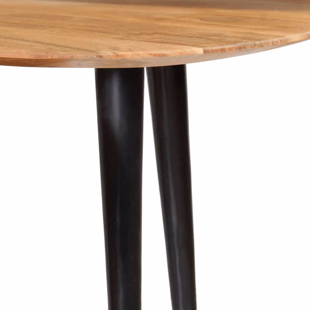 Berkfield Home Beautiful 3 Piece Nesting Coffee Table Set in Brown Solid Acacia Wood – 4