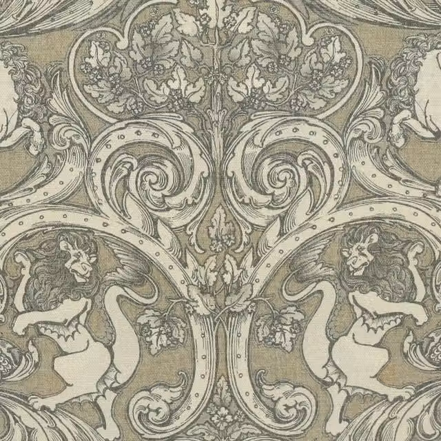 House Llewelyn-Bowen Menagerie Artois Printed Fabric in Fawn/Beige