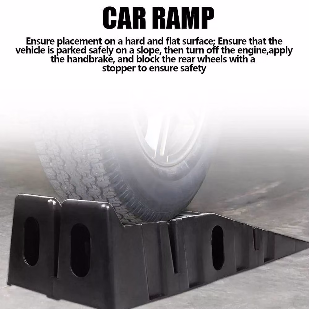 EONLION 2-Piece Extra Wide Plastic Car Lifting Ramps in Black – 4