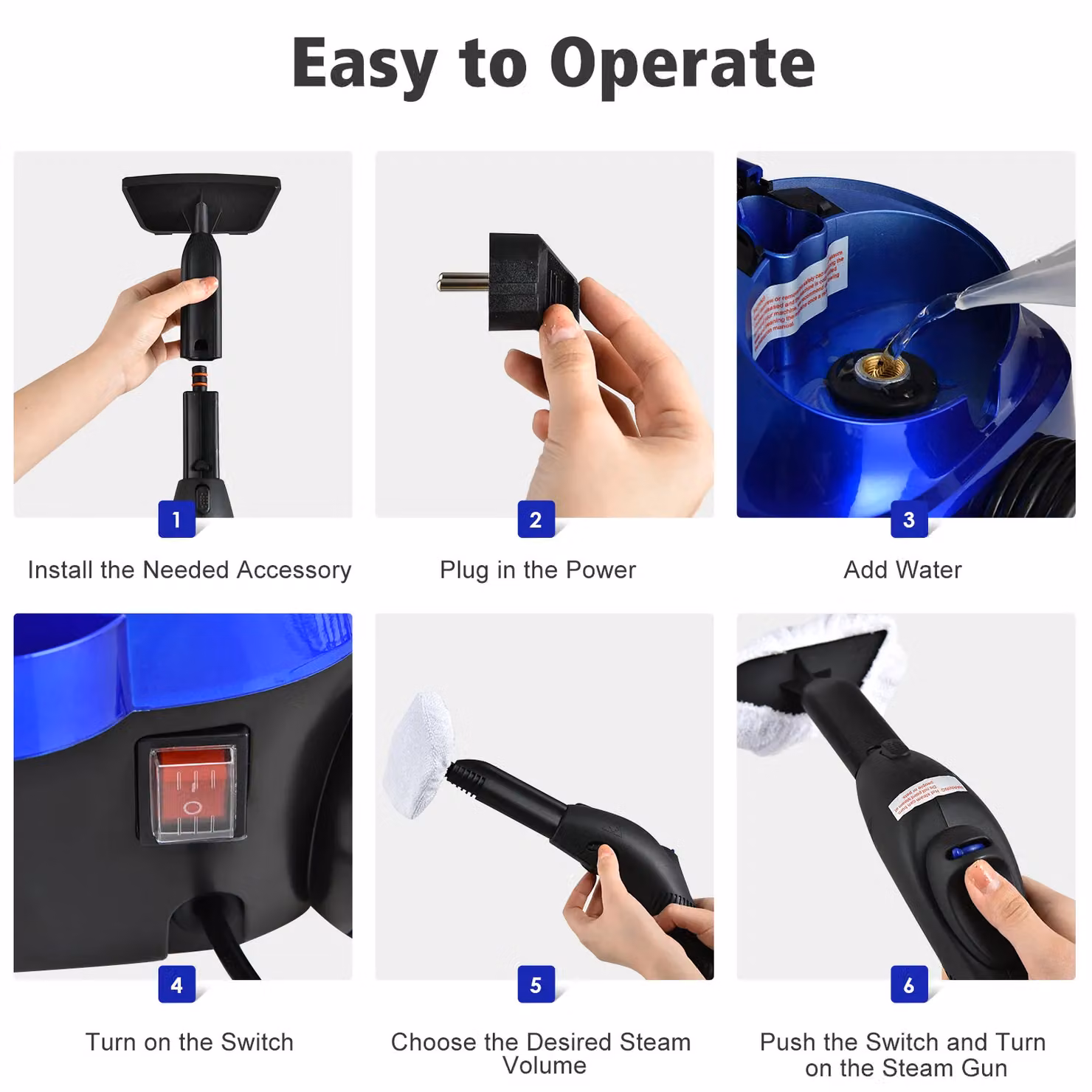 Gymax 2000 W Steam Cleaner with 20 Accessories in Blue – 7