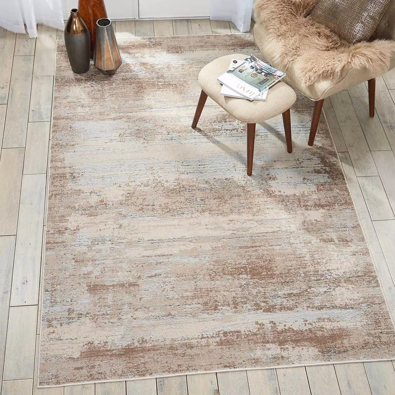 The Rug Shop UK Modern Abstract Stain-Resistant Area Rug in Light Beige, W: 240 cm, D: 320 cm – 2