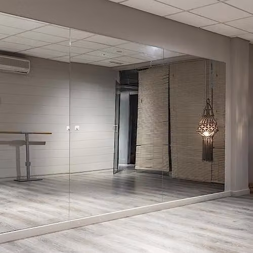 MirrorOutlet Silver Rectangular Safety Backed Mirror Glass for Gym or Dance Studios, W: 122 cm, H: 213 cm – 1