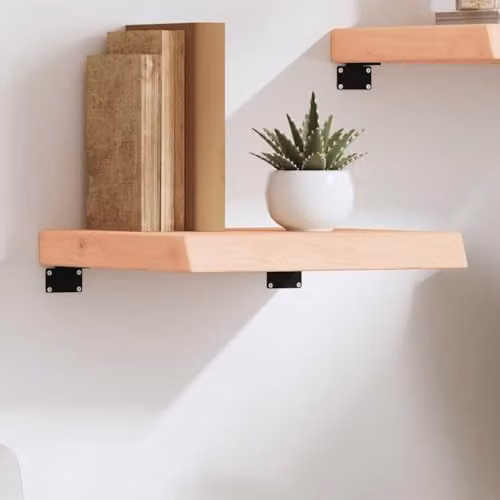 vidaXL Wall Mounted Oak Wood Shelf, Natural/Brown, W/D/H: 40 x 40 x 2-6 cm – 2