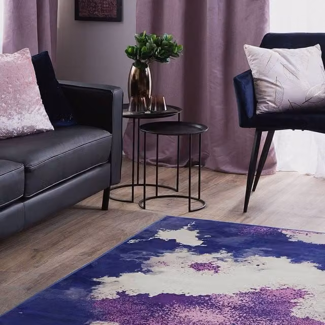 Wyld and Coco Multicolour Abstract Modern Rectangular Polyester Area Rug, W: 160 cm, L: 230 cm – 1