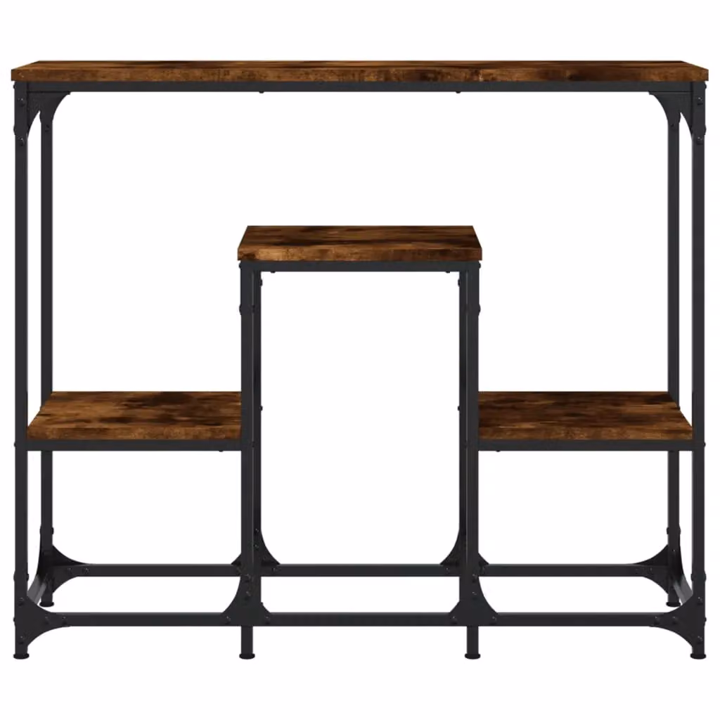Berkfield Home Console Table in Smoked Oak and Brown, W: 89.5 cm, D: 28 cm, H: 76 cm – 4
