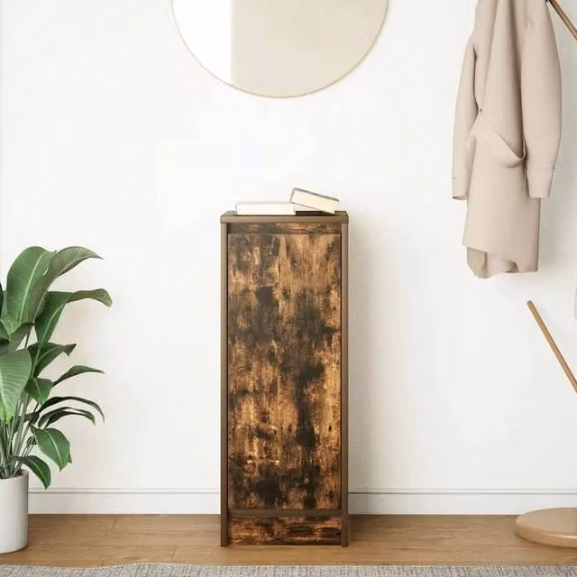 Berkfield Home Smoked Oak Sideboard in Brown, W/D/H: 29.5 x 34 x 76 cm