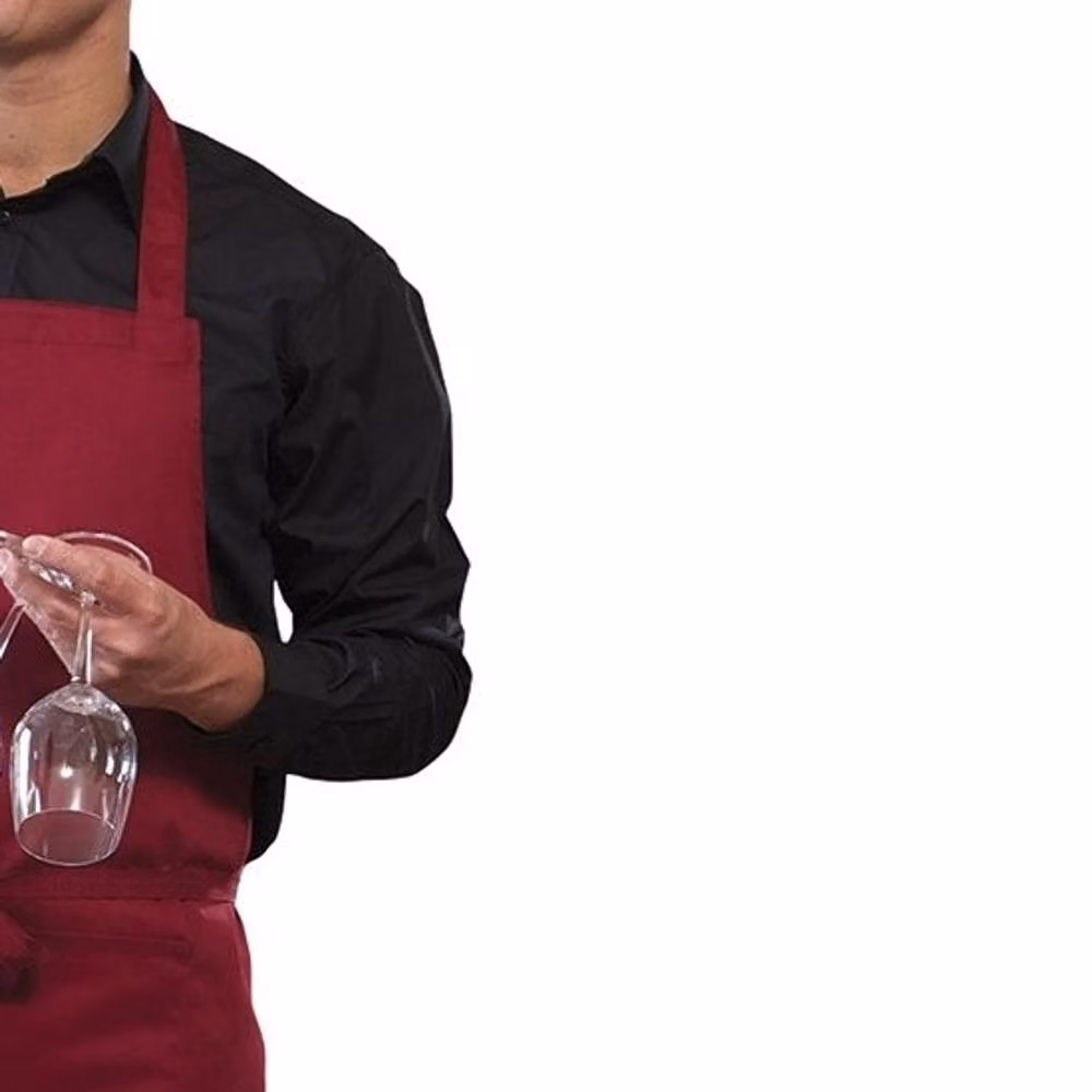 Dennys Adjustable Halter Bib Apron in Red – 2