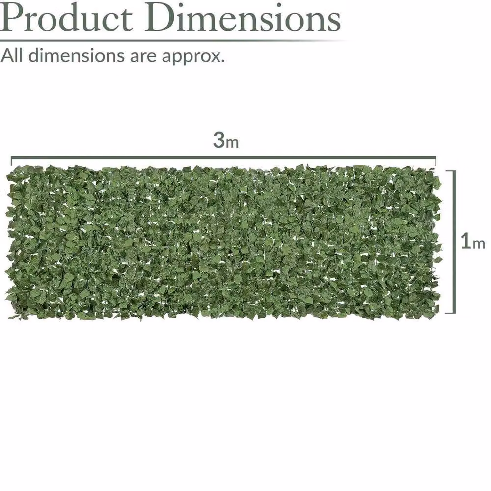 NESTLUNE Artificial Ivy Leaf Garden Privacy Fence Roll, Green, W: 100 cm, H: 60 cm – 3