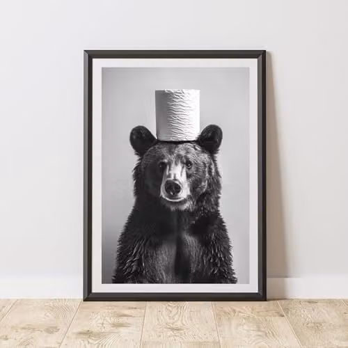 60 Second Makeover Bear Toilet Roll Animal Print Paper Poster, A3