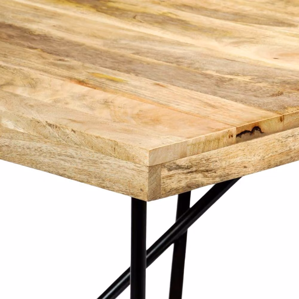Berkfield Home Rectangular Dining Table in Brown Solid Mango Wood, W/D/H: 180 x 90 x 76 cm – 2