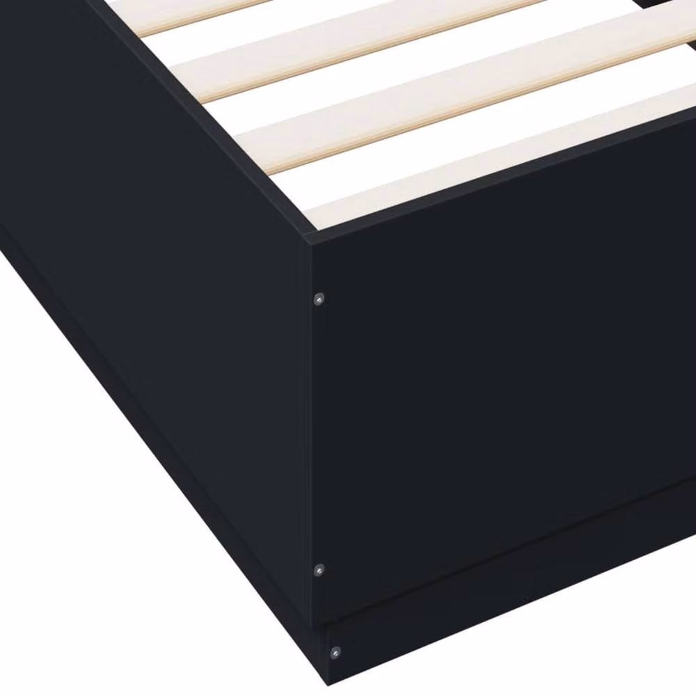 Berkfield Home Modern Black Bed Frame with LED Under-Bed Lighting and USB Charging Port, W/D/H: 90 x 200 cm – 5