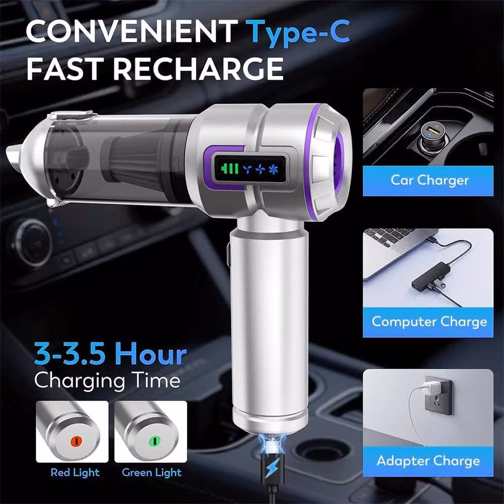 Ventryn Cordless Handheld Car Vacuum Cleaner, Silver, Rechargeable – 4
