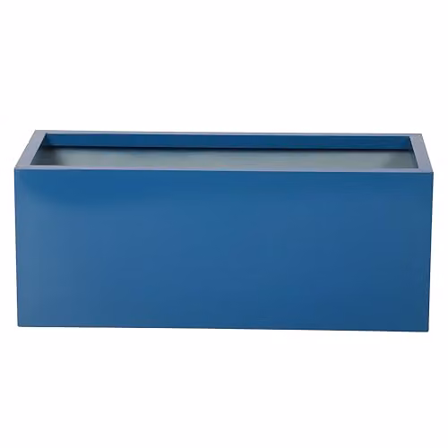 Primrose Blue Galvanised Steel Trough Patio Planter with Drainage Hole W: 75 cm, D: 30 cm, H: 30 cm – 2