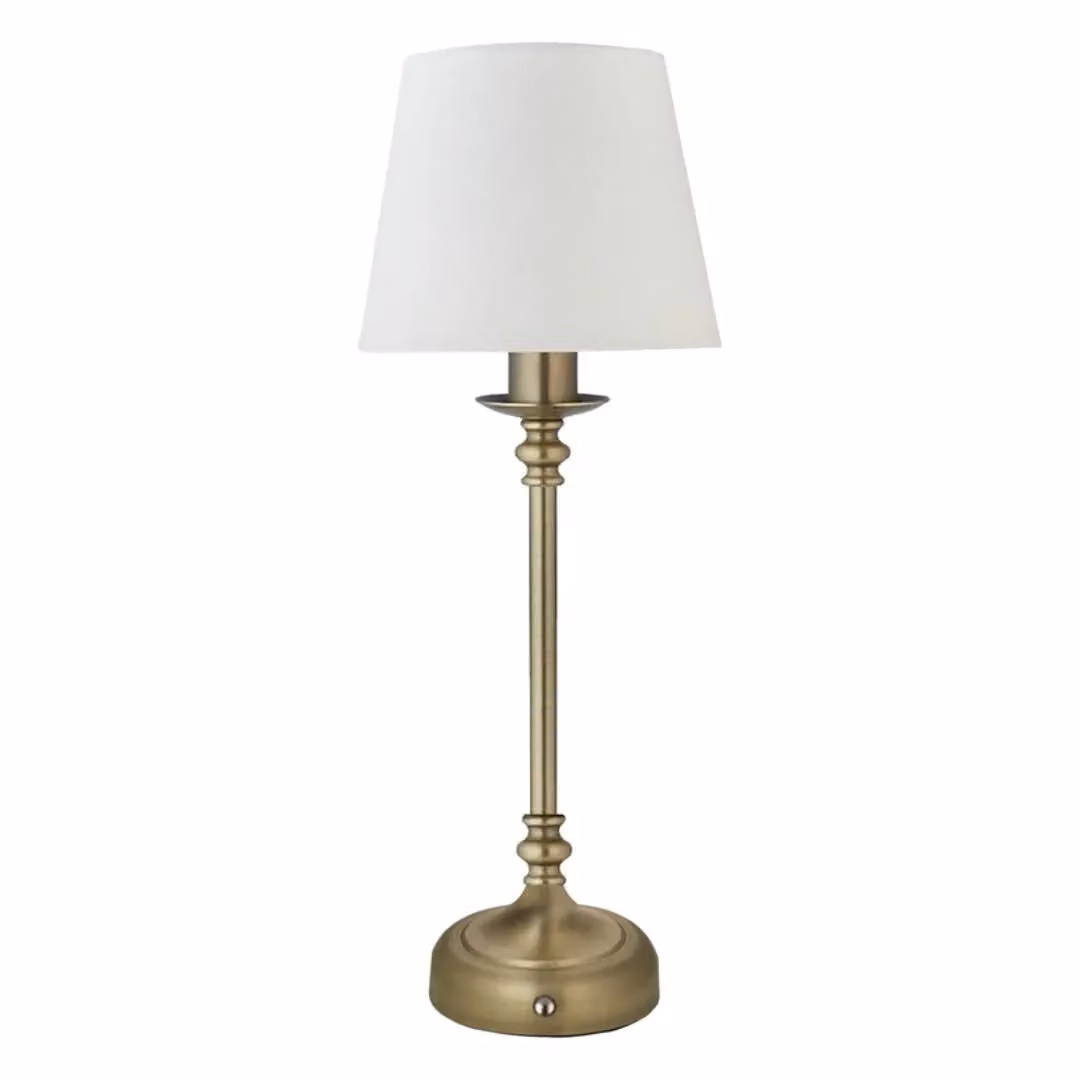 Pagazzi Fable Antique Brass LED Rechargeable Touch Table Lamp in Gold, H 41.5 x W 15.5 x D 15.5 cm – 2