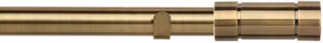 New Edge Blinds Metal Eyelet Curtain Pole Set with Aspect Finial in Bronze, Width: 90 cm
